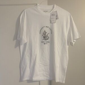 CARHARTT WIP COFFEE WHITE NEW YORK CITY NYC NORDSTROM TEE T-SHIRT MENS SIZE L LG